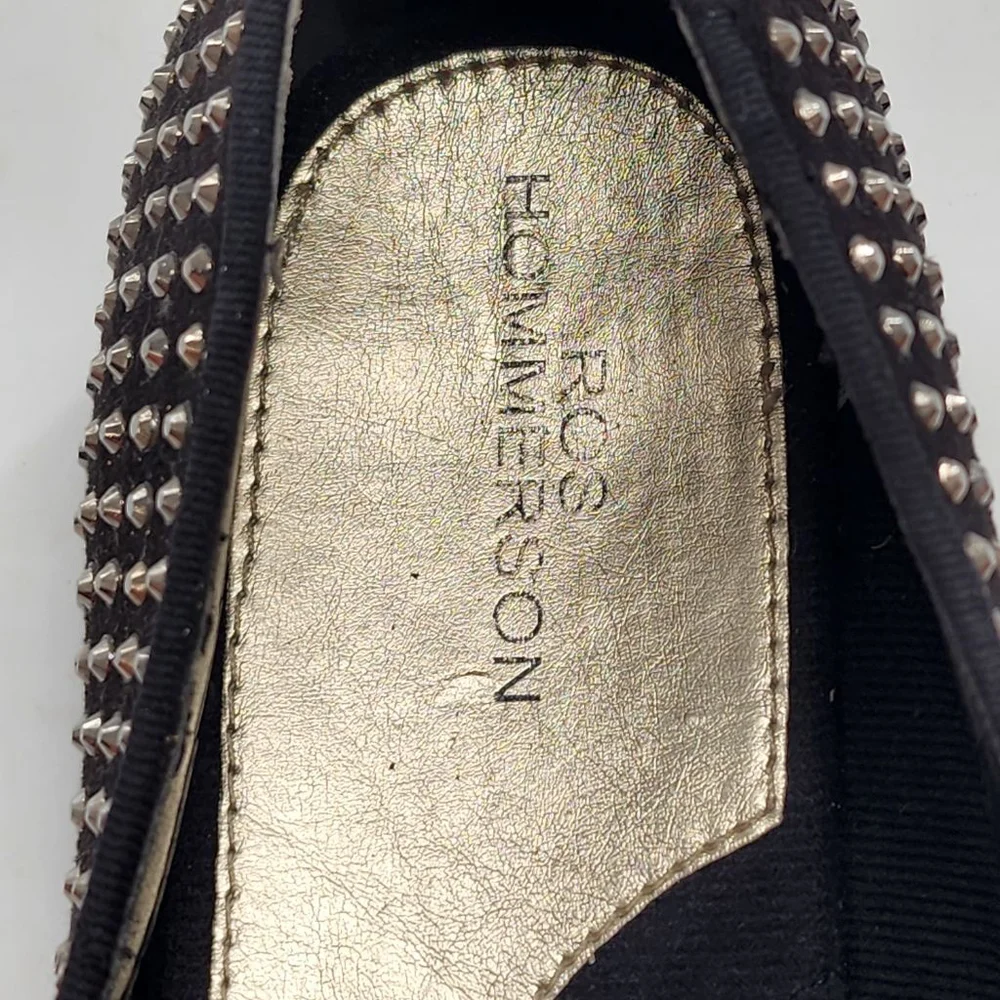 ROSS HOMMERSON Black Silver Studded Suede Flats Loafers‎ 7.5 - Picture 6 of 9